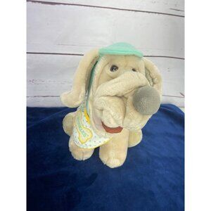 Vintage 1981 Ganzbros‎ Wrinkles Dog Plush Toy With Hat & Bib